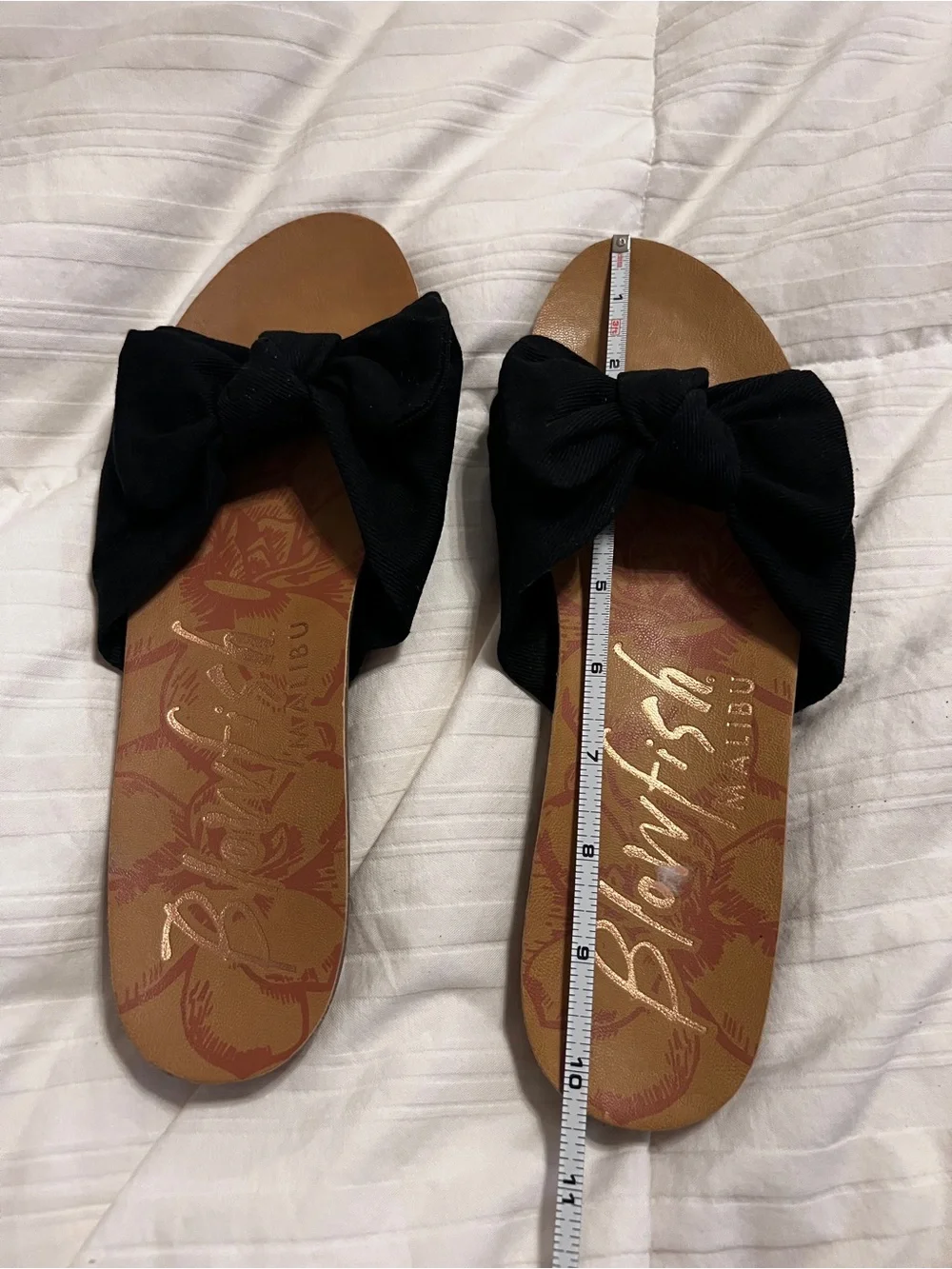 Blowfish Knot Bow Slide Sandals in Black 10
